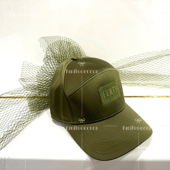 Puma x FENTY olive satin Women Satin Hat W/ Tulle Bow Baseball Cap - Picture 1 of 8